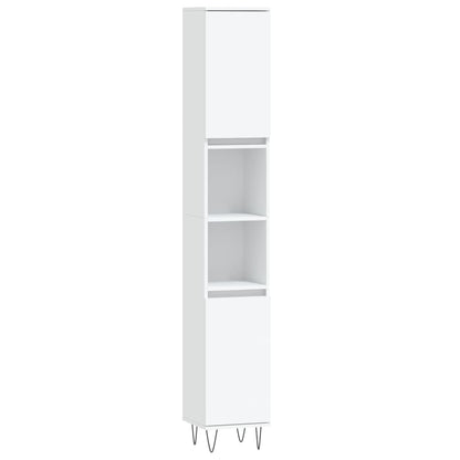 Ensemble de meubles salle de bain 3 pcs blanc bois d'ingénierie