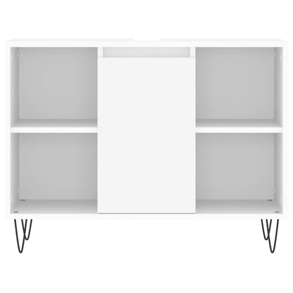 Ensemble de meubles salle de bain 3 pcs blanc bois d'ingénierie