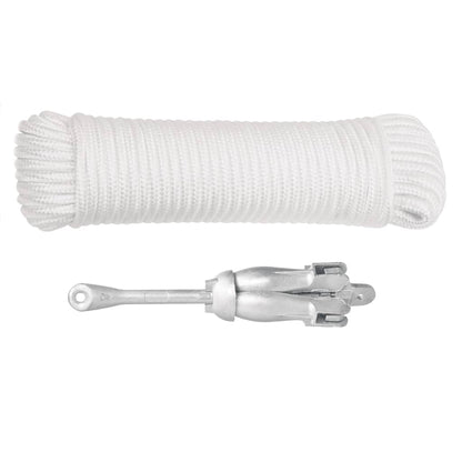 Ancre pliable avec corde argenté 1,5 kg fer malléable