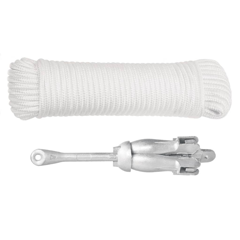 Ancre pliable avec corde argenté 2,5 kg fer malléable