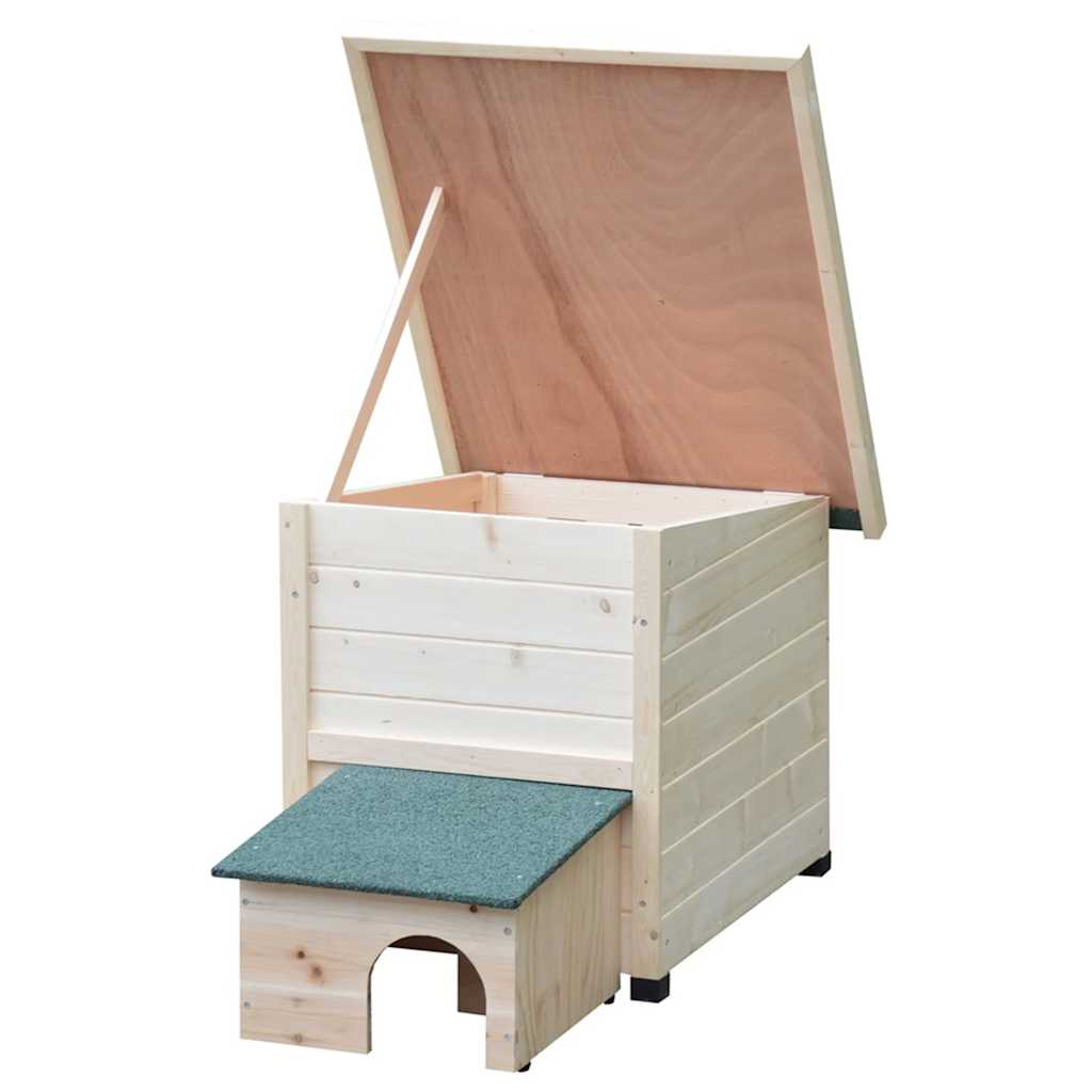 @pet Maison hérisson XL 53x65x52cm bois blanc