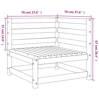 Canapé d'angle de jardin cire marron 70x70x67cm bois pin massif