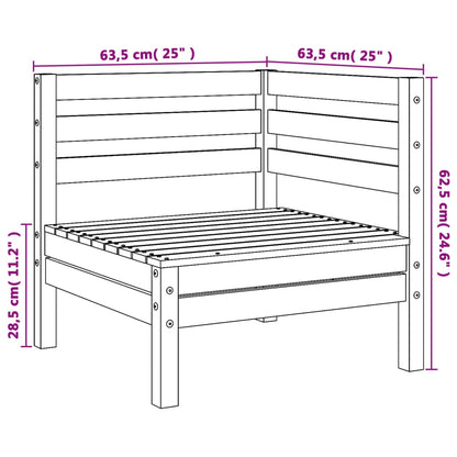 Solid pine wood garden corner sofa