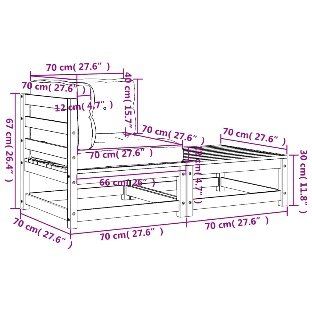 Canapé d'angle de jardin avec coussins et repose-pieds