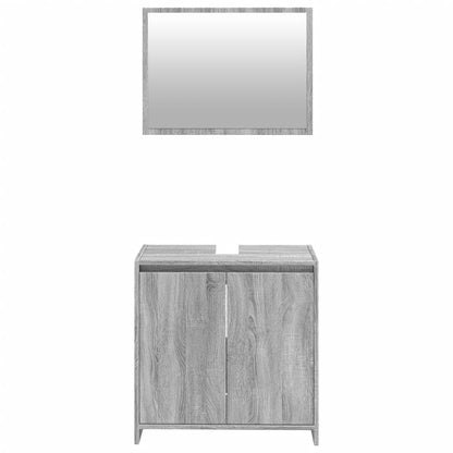 Ensemble de meubles de salle de bain 2 pcs Sonoma gris