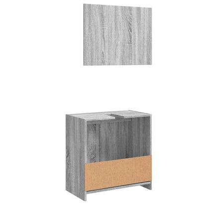 Ensemble de meubles de salle de bain 2 pcs Sonoma gris