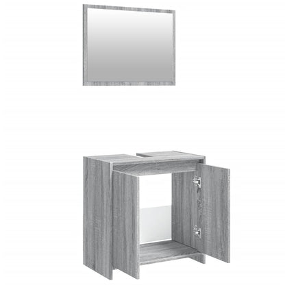 Ensemble de meubles de salle de bain 2 pcs Sonoma gris