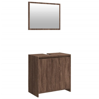 Ensemble de meubles de salle de bain 2 pcs Chêne marron