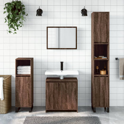 Ensemble de meubles de salle de bain 2 pcs Chêne marron