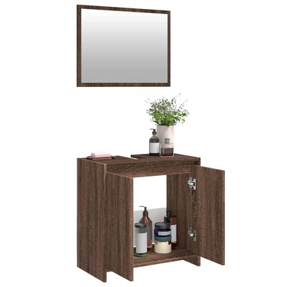 Ensemble de meubles de salle de bain 2 pcs Chêne marron