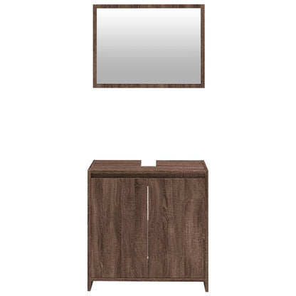 Ensemble de meubles de salle de bain 2 pcs Chêne marron