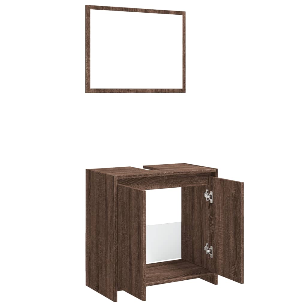 Ensemble de meubles de salle de bain 2 pcs Chêne marron