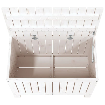 Boîte de rangement de jardin Blanc 76x42,5x54 cm Bois de pin