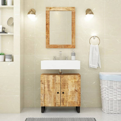 Ensemble de meubles salle de bain 2 pcs bois de manguier massif