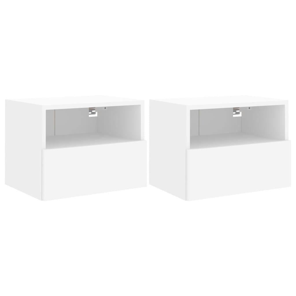 Muebles TV de pared 2 piezas madera contrachapada blanco 40x30x30 cm