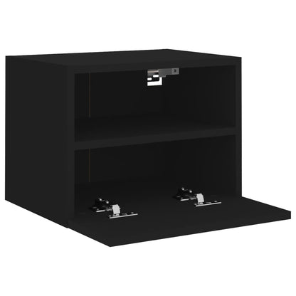 Muebles TV de pared 2 piezas madera contrachapada negro 40x30x30 cm