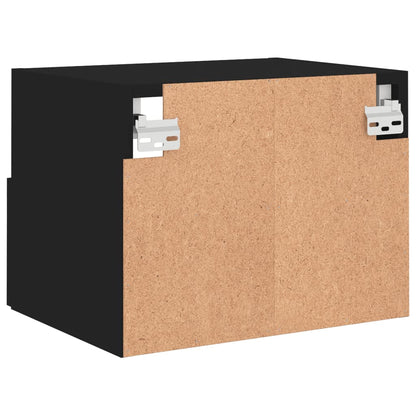 Muebles TV de pared 2 piezas madera contrachapada negro 40x30x30 cm