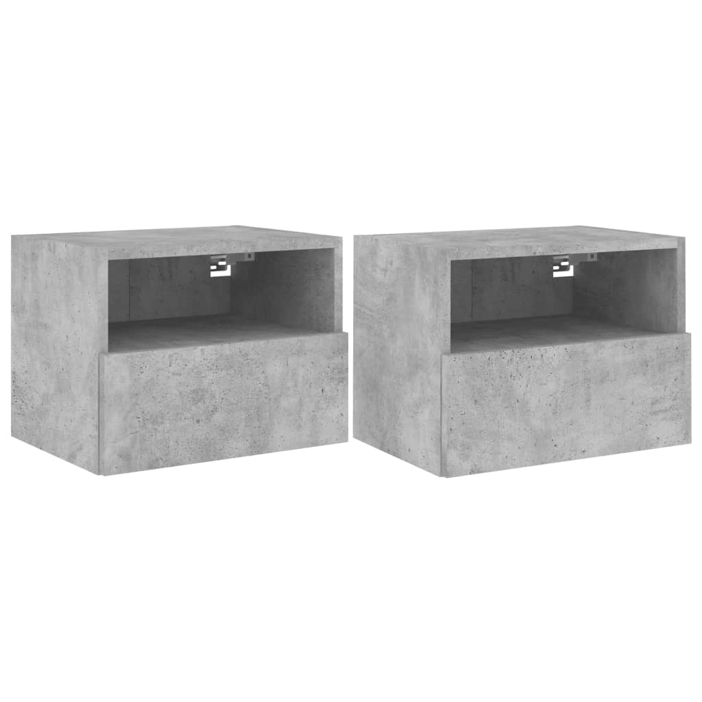 Wall mounted TV cabinets 2 pcs concrete grey 40x30x30cm engineered wood