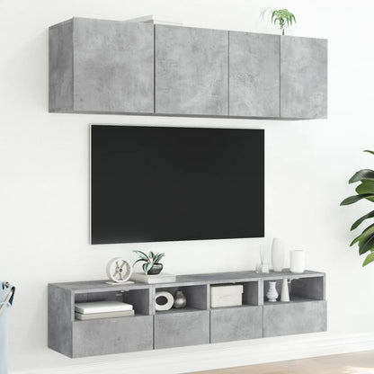 Wall mounted TV cabinets 2 pcs concrete grey 40x30x30cm engineered wood