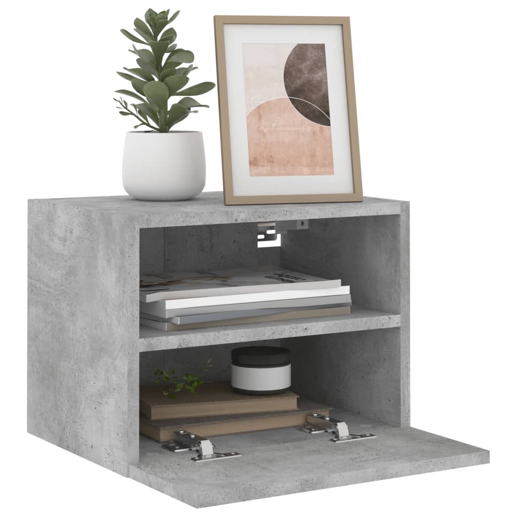 Wall mounted TV cabinets 2 pcs concrete grey 40x30x30cm engineered wood