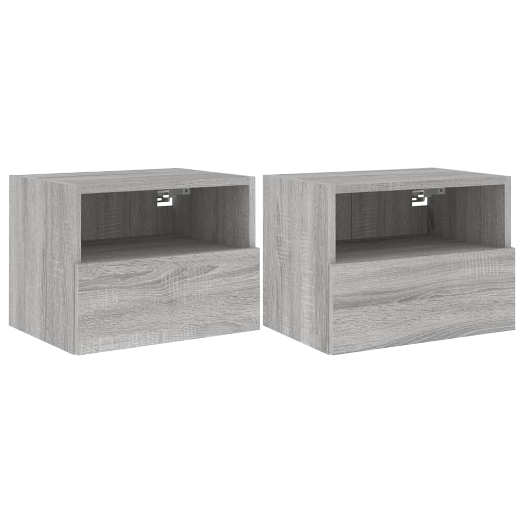 Muebles TV de pared 2uds sonoma gris 40x30x30cm madera contrachapada