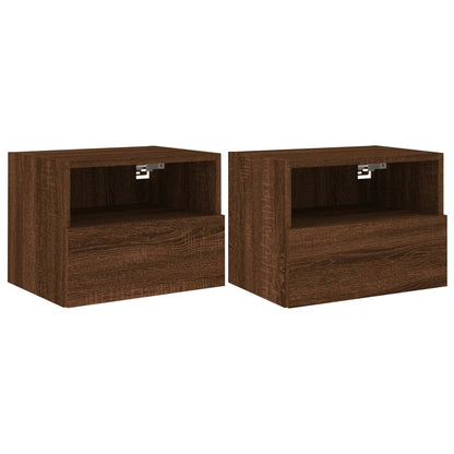 Wall mounted TV cabinets 2 pcs oak brown 40x30x30cm engineered wood