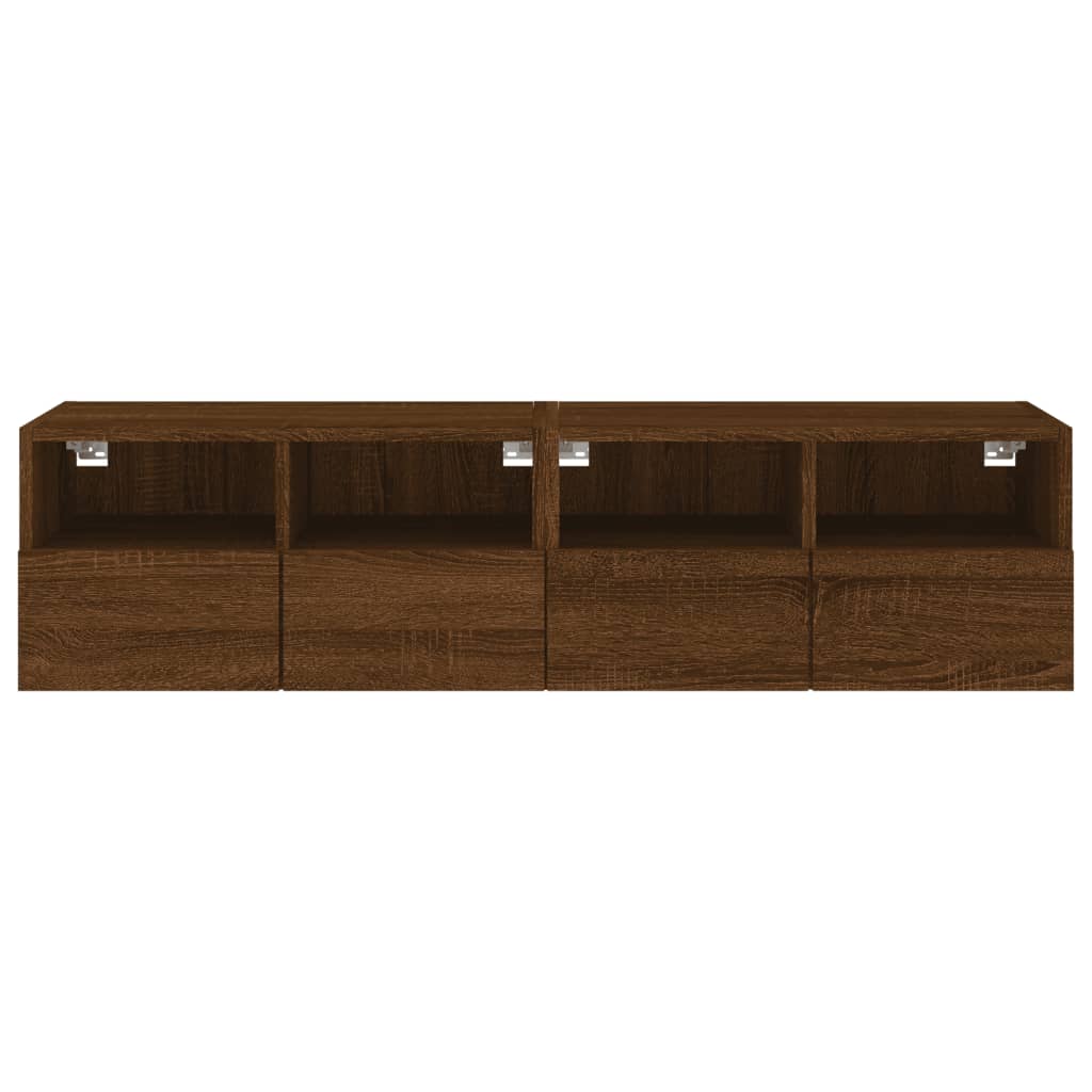 Meubles TV muraux 2 pcs chêne marron 60x30x30cm bois ingénierie