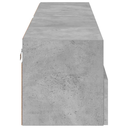 Meubles TV muraux 2 pcs gris béton 80x30x30cm bois d'ingénierie