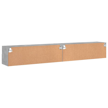 Meubles TV muraux 2pcs gris béton 100x30x30cm bois d'ingénierie