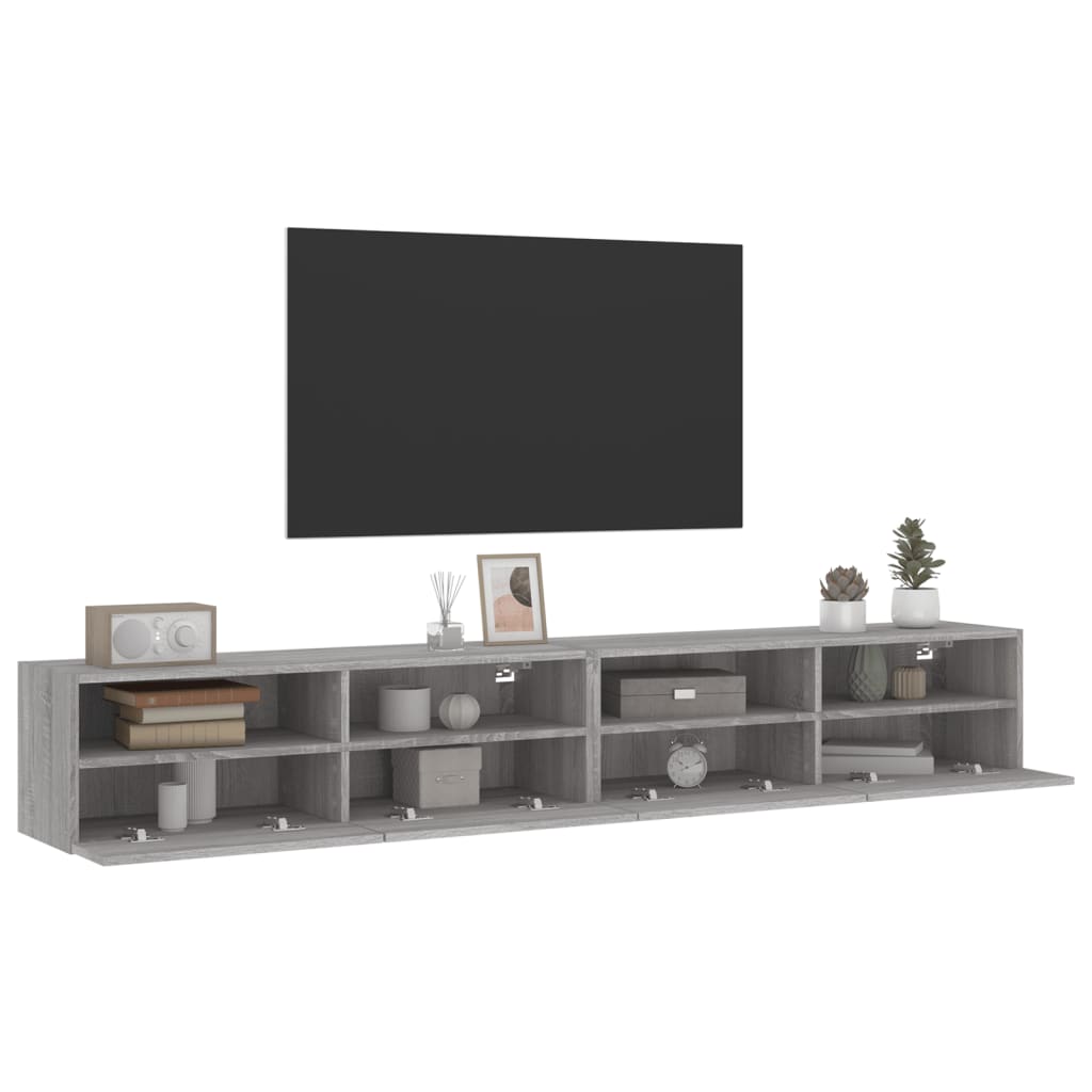 Meubles TV muraux 2pcs sonoma gris 100x30x30 cm bois ingénierie