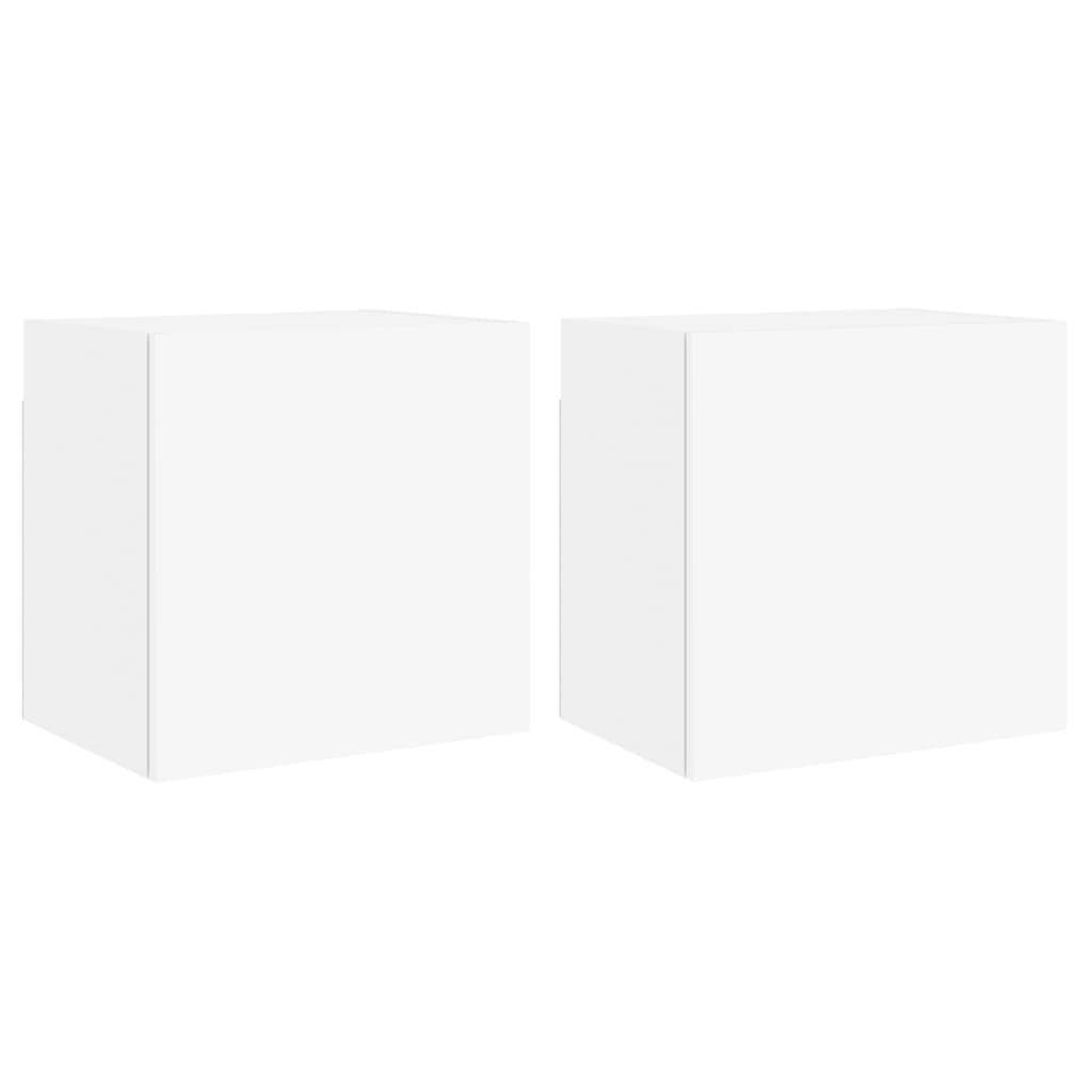 Wall mounted TV cabinets 2 pcs white 40.5x30x40 cm engineered wood