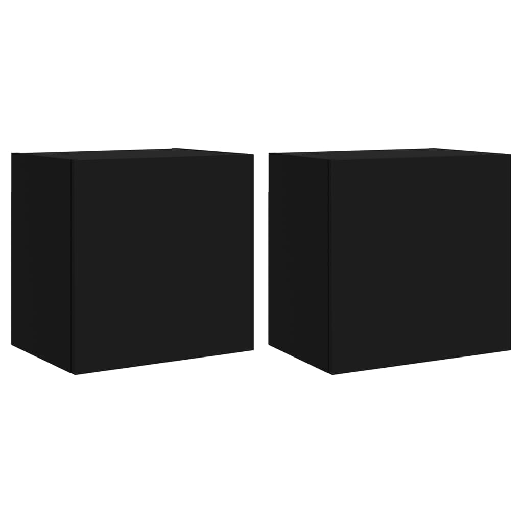 Wall mounted TV cabinets 2 pcs black 40.5x30x40 cm engineered wood