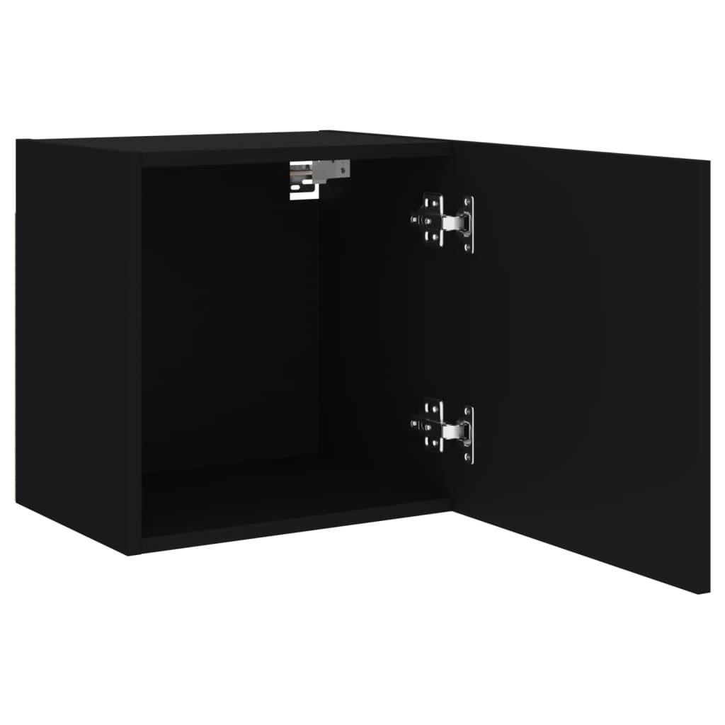 Wall mounted TV cabinets 2 pcs black 40.5x30x40 cm engineered wood