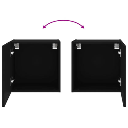 Wall mounted TV cabinets 2 pcs black 40.5x30x40 cm engineered wood