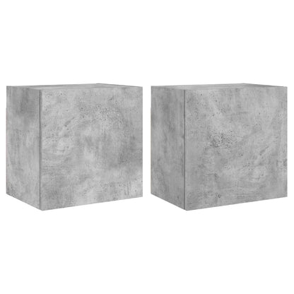 Wall mounted TV cabinets 2 pcs concrete grey 40.5x30x40cm engineered wood