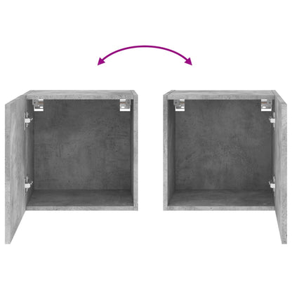 Wall mounted TV cabinets 2 pcs concrete grey 40.5x30x40cm engineered wood