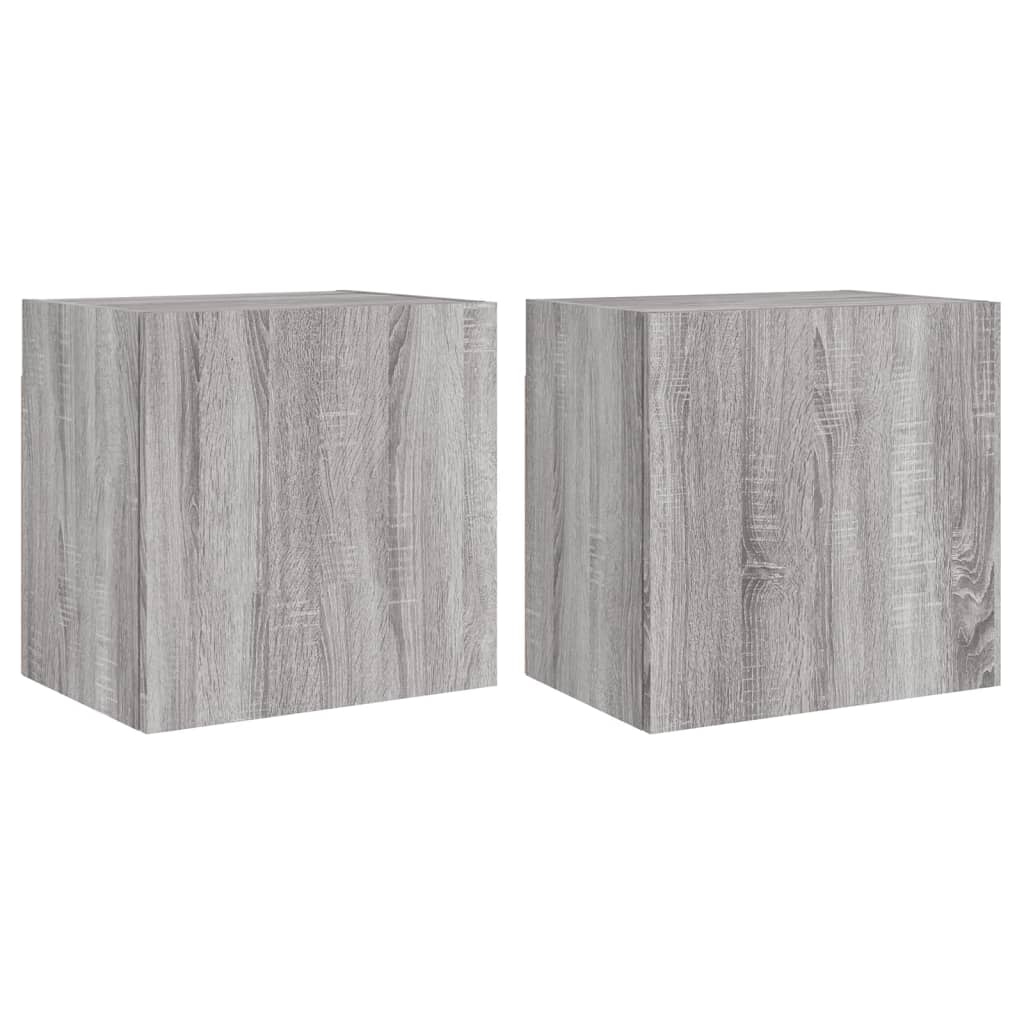 Muebles TV de pared 2uds sonoma gris 40,5x30x40cm madera contrachapada