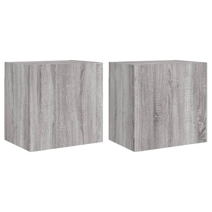 Muebles TV de pared 2uds sonoma gris 40,5x30x40cm madera contrachapada