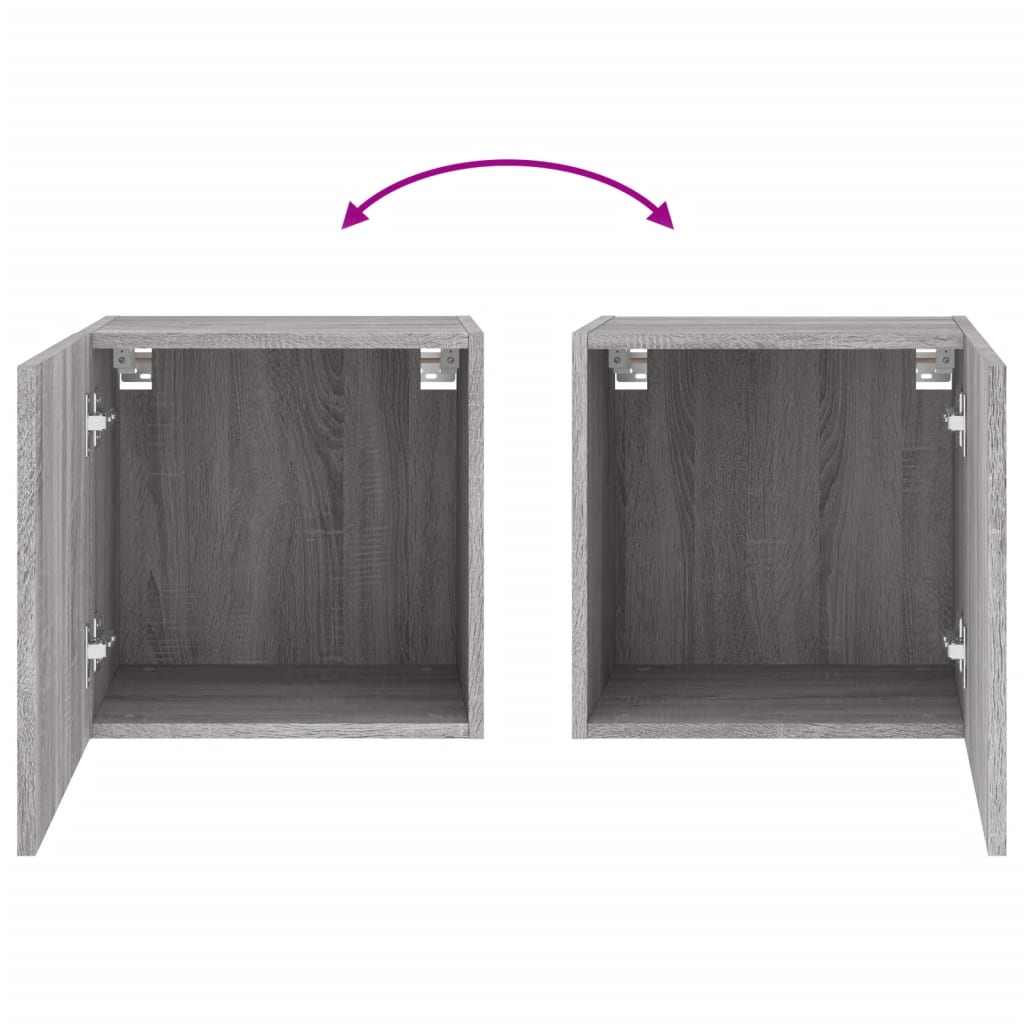 Muebles TV de pared 2uds sonoma gris 40,5x30x40cm madera contrachapada