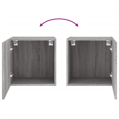 Muebles TV de pared 2uds sonoma gris 40,5x30x40cm madera contrachapada