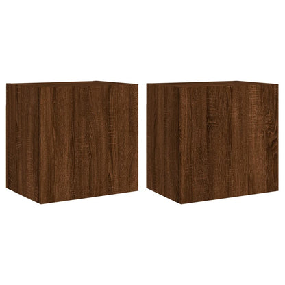 2 pcs wall mounted TV cabinets oak brown 40.5x30x40 cm