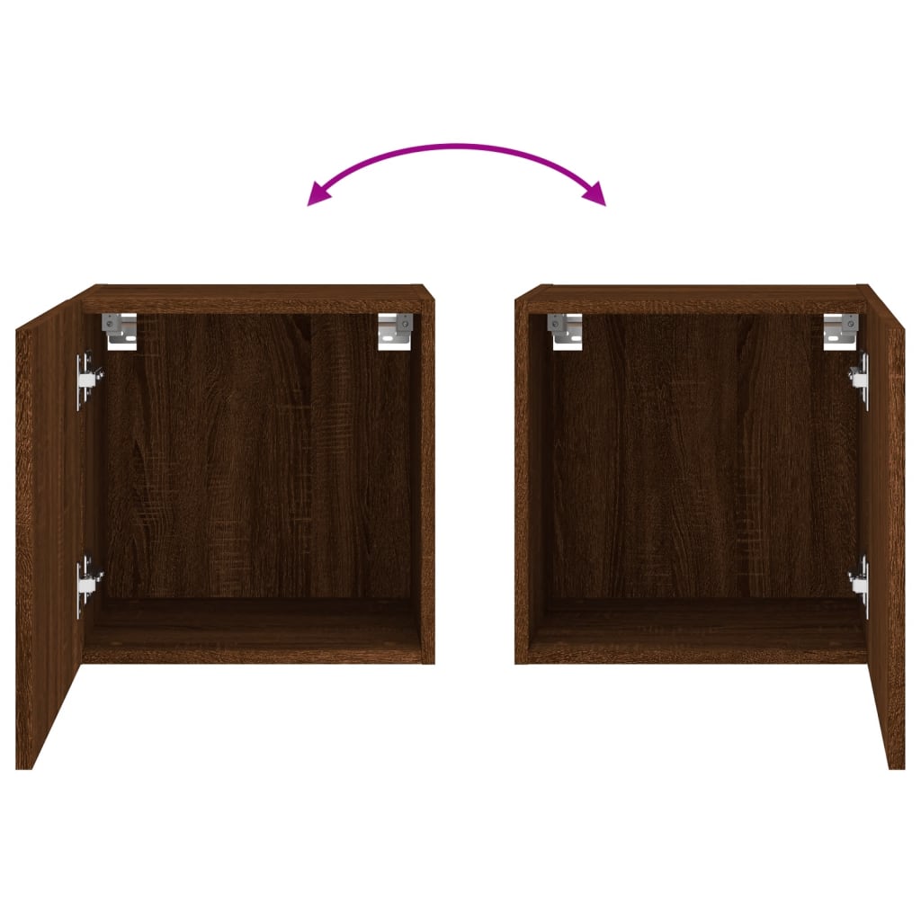 2 pcs wall mounted TV cabinets oak brown 40.5x30x40 cm