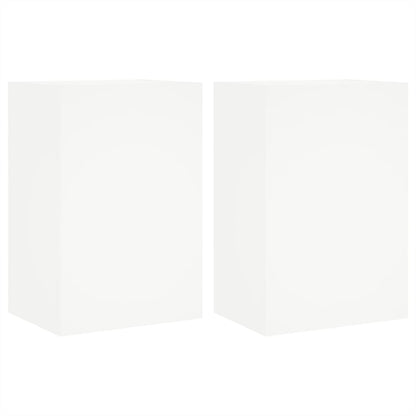 Meubles TV muraux 2 pcs blanc 40,5x30x60 cm bois d'ingénierie