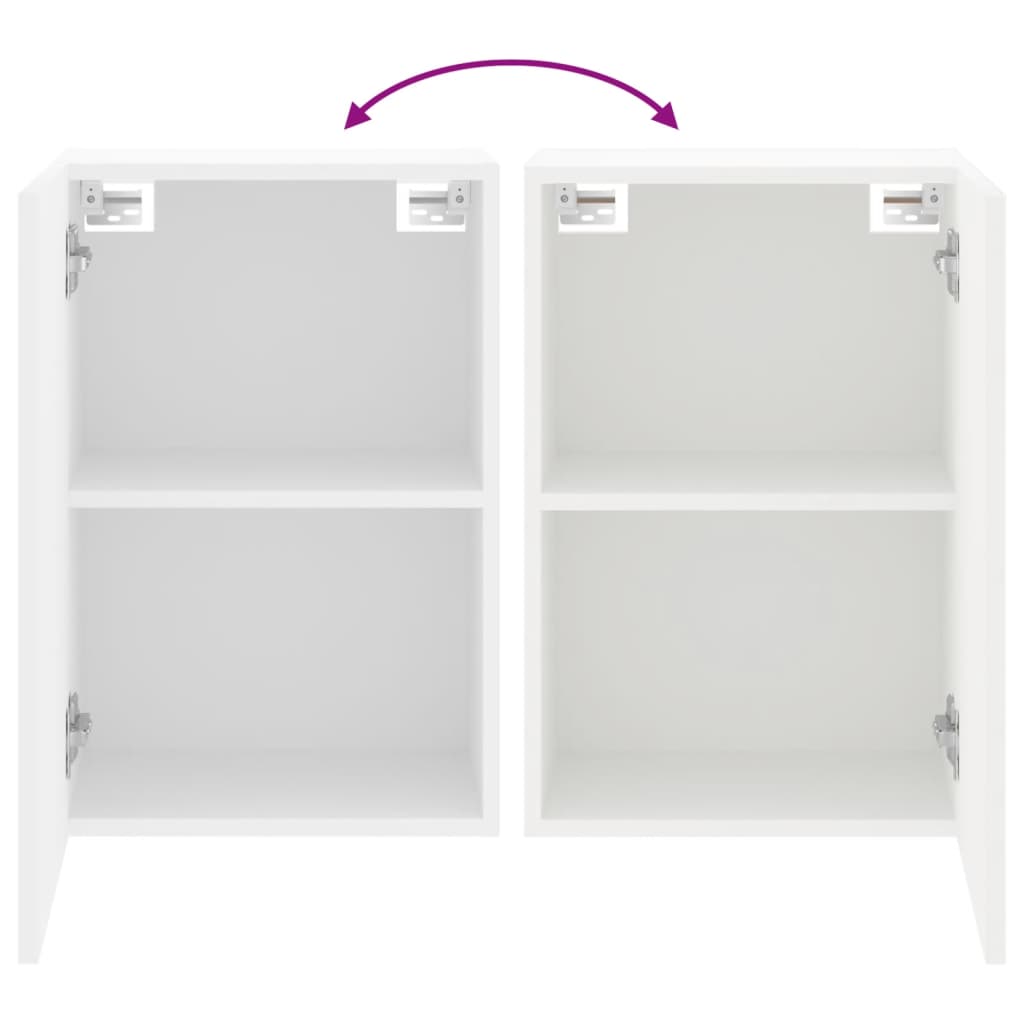 Meubles TV muraux 2 pcs blanc 40,5x30x60 cm bois d'ingénierie