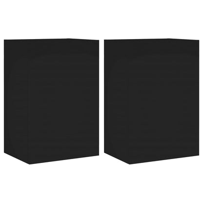 Meubles TV muraux 2 pcs noir 40,5x30x60 cm bois d'ingénierie