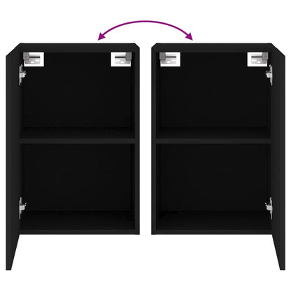 Meubles TV muraux 2 pcs noir 40,5x30x60 cm bois d'ingénierie