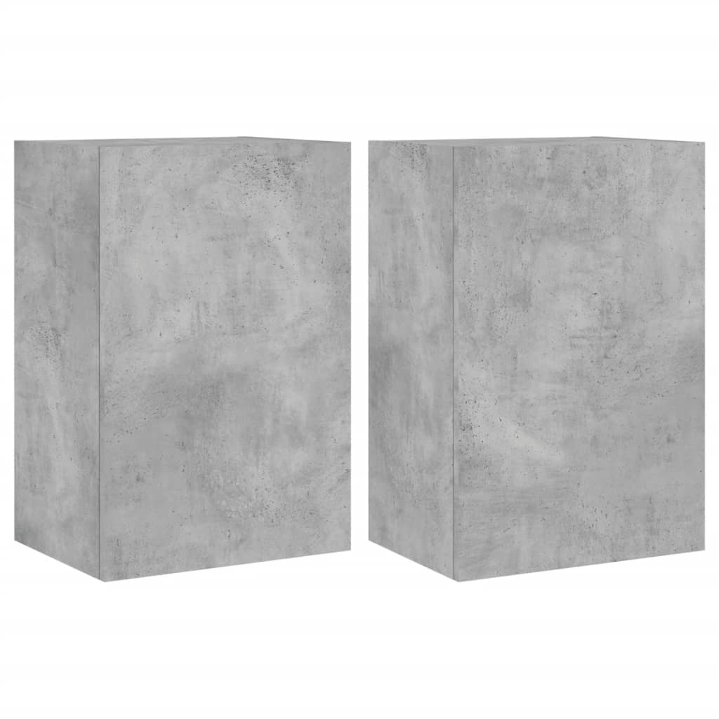 Meubles TV muraux 2 pcs gris béton 40,5x30x60cm bois ingénierie