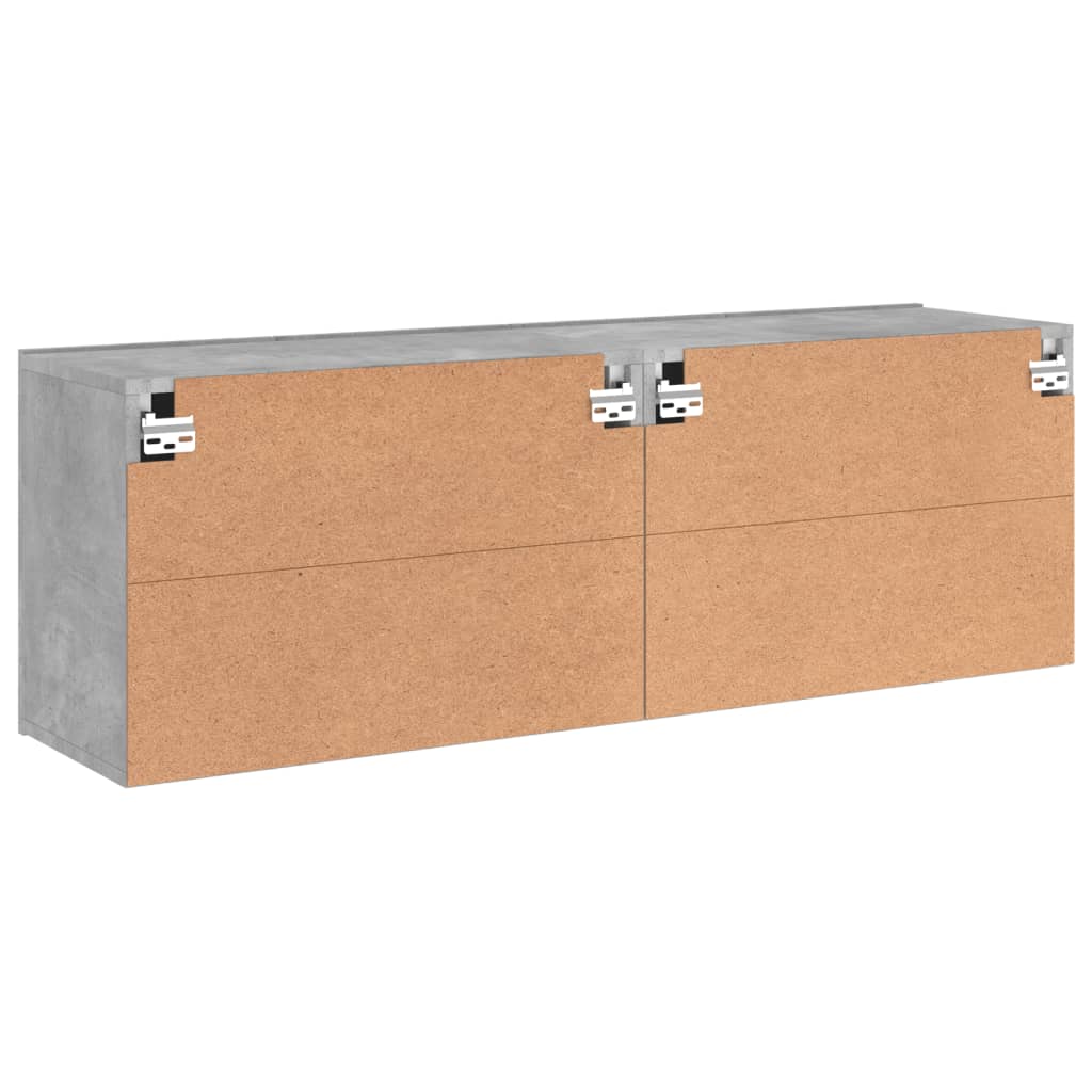 Meubles TV muraux 2 pcs gris béton 60x30x41 cm