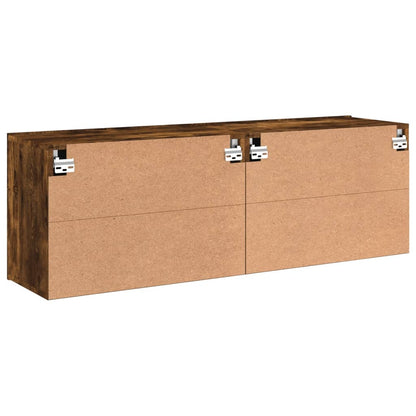 Meubles TV muraux 2 pcs chêne fumé 60x30x41 cm