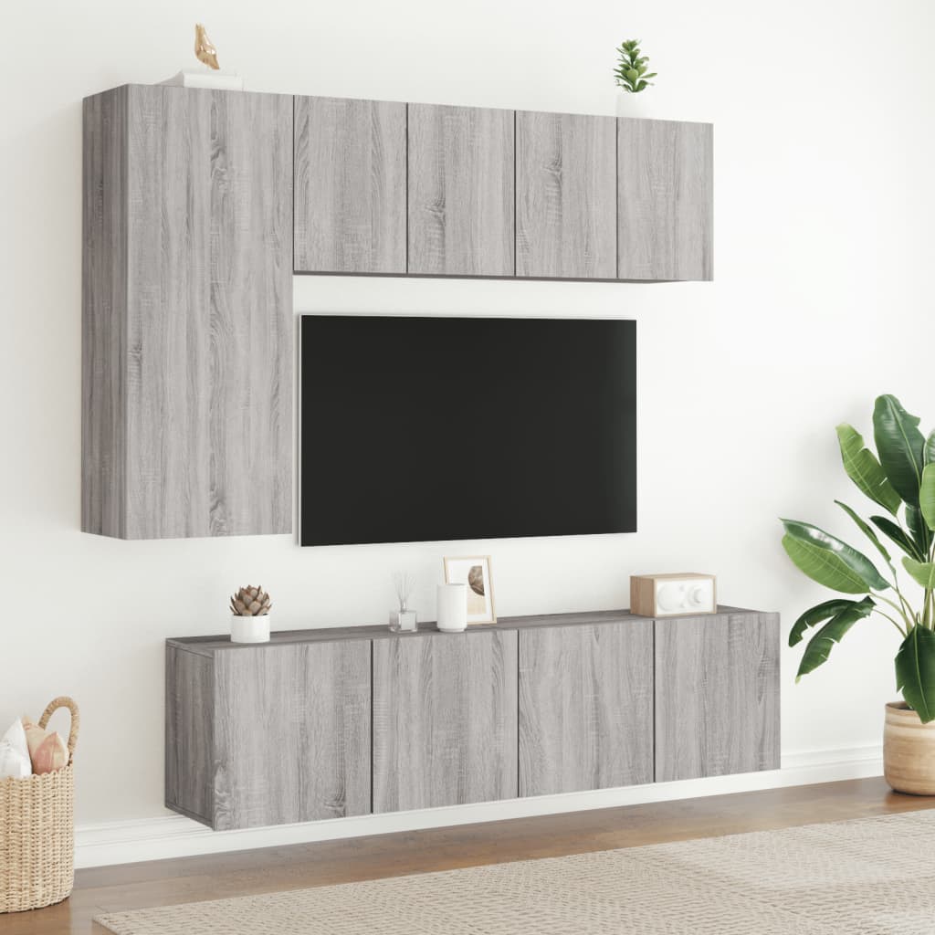 Meubles TV muraux 2 pcs sonoma gris 60x30x41 cm